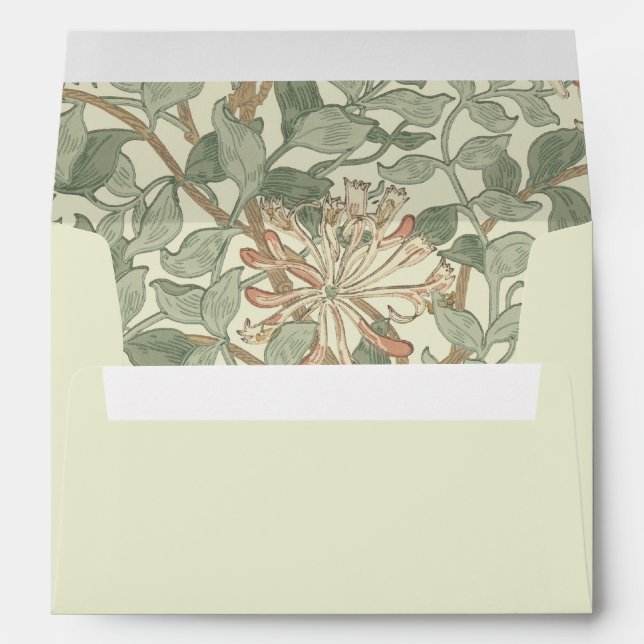 Enveloppe Vert doux Vintage William Morris Honeysuckie (Dos (Bas))