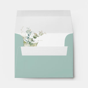 Enveloppe Vert, élégante RSVP Vert Écalyptus Envel