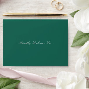 Enveloppe Vert émeraude élégant mariage propre