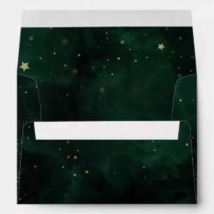 Enveloppe Vert émeraude foncé Or magique Noir