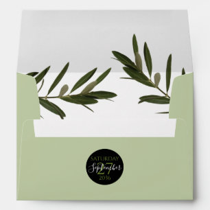 Enveloppe Vert Feuille olive 5x7 Faire-part de mariage