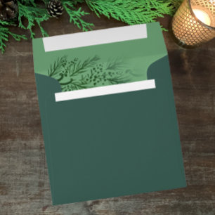 Enveloppe Vert foncé Moderne Simple Verdure unique Noël