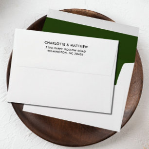 Enveloppe VERT FORET Nom de famille d'adresse de retour