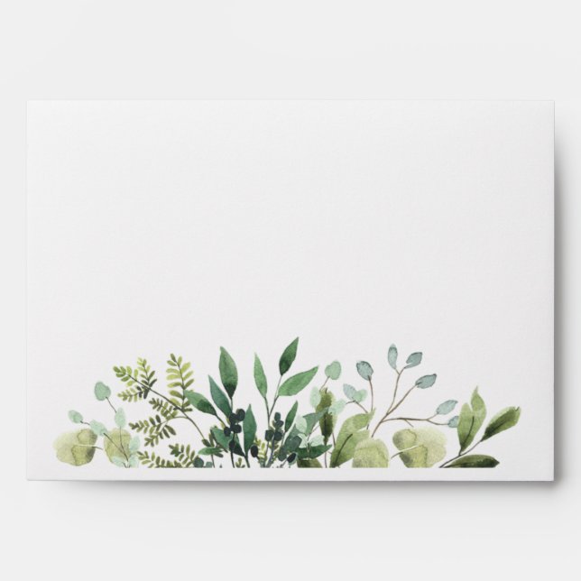 Enveloppe Vert mariage Eucalyptus Aquarelle (Devant)