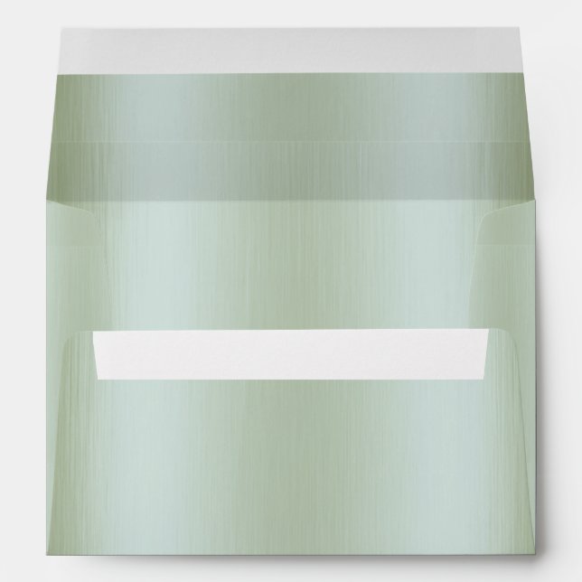 Enveloppe Vert Menthe Satin Élégant Mariage  (Dos (Bas))