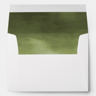 Enveloppe Vert olive d'enveloppe moderne d'aquarelle