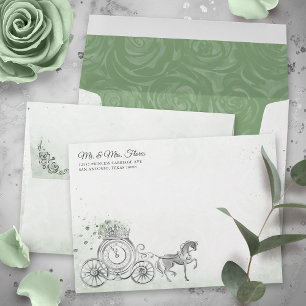 Enveloppe Vert Sauge Chariot d'Argent de la Princesse Adress