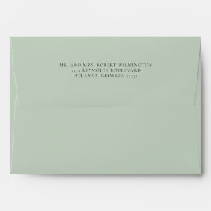 Enveloppe Vert Sauge Simple Blanc 5 x 7 Adresse de Retour