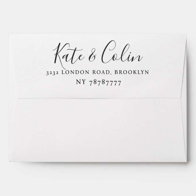 Enveloppe verte de l'invitation de mariage (Dos (Haut rabat))