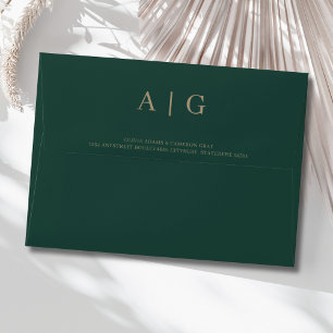 Enveloppe verte et Mariage Gold 5x7