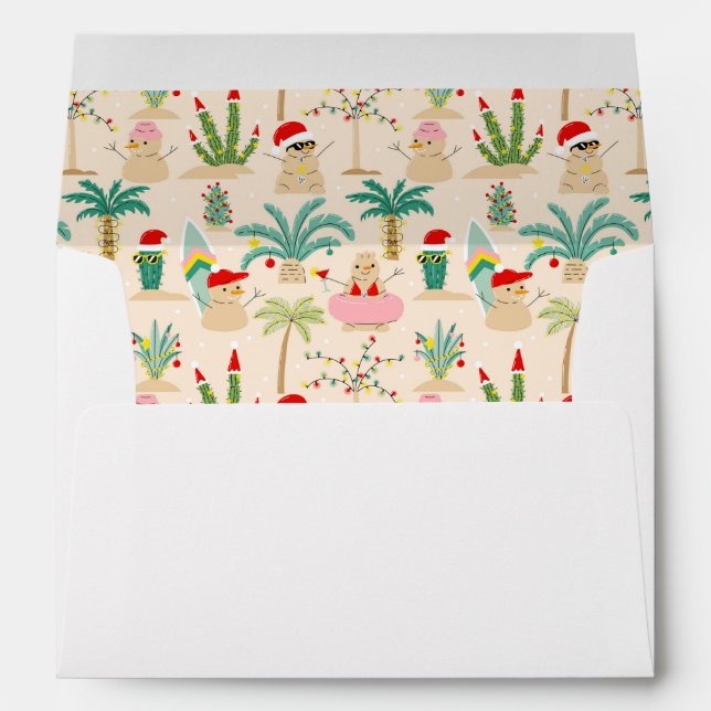 Enveloppe Vibes de vacances tropicales Motif de Noël (Dos (Bas))