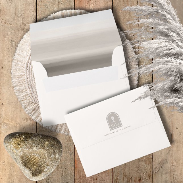 Enveloppe Vibes du désert Mariage Gradient ivoire neutre ID1 (Créateur téléchargé)