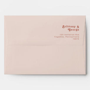 Enveloppe Vibes rétro simples   Faire-part de mariage rose p