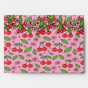 Enveloppe Vibes Rouges Cerises Kawaii Aesthetic Féminin Mign