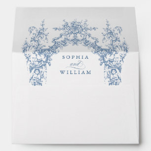 Enveloppe Victorien Ornate Grace Floral Dusty Mariage bleu