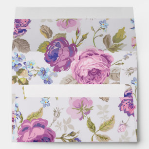 Enveloppe Victorien, pays, lavande, minable, chic, roses,