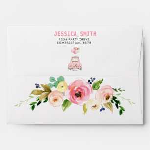 Enveloppe Vide Rose Or Floral Drive Par Baby shower