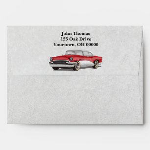 Enveloppe vieille voiture Buick sur papier plié
