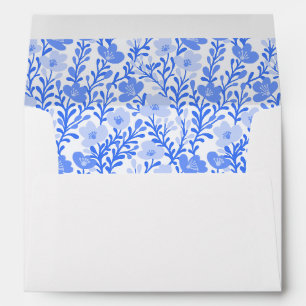 Enveloppe Vignes fleurs sauvages Bleu Floral Élégant Personn