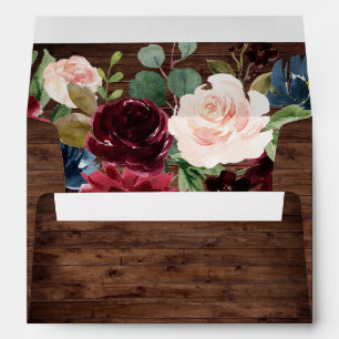 Enveloppe Vin rouge rustique Bourgogne Mariage