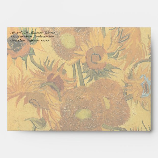 Enveloppe Vincent van Gogh - Vase avec quinze tournesols (Devant)
