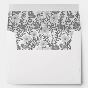 Enveloppe Vins fleurs sauvages Chic Grey Floral Élégant Pers