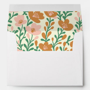 Enveloppe Vins fleurs sauvages Rose Vert Floral Chic Personn