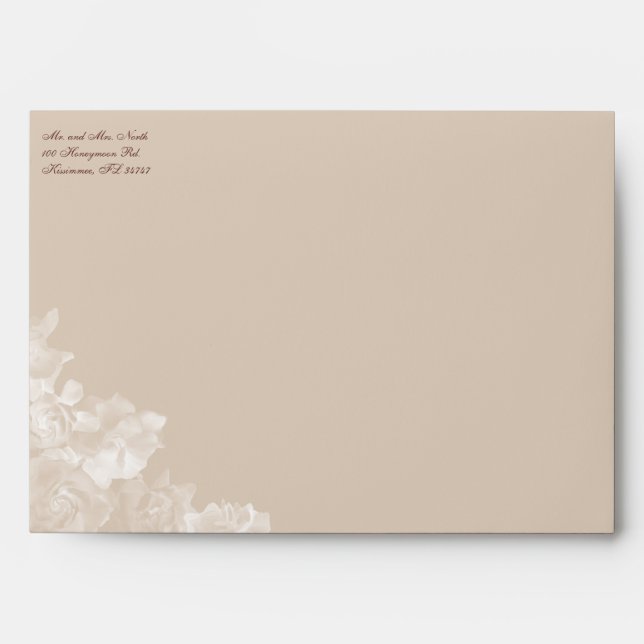 Enveloppe vintage 7" de gardénia x 5" carte de (Devant)