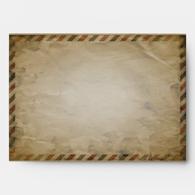 Enveloppe Vintage Airmail Blue Damask A7 (Devant)