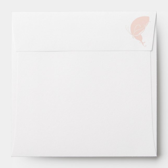 Enveloppe Vintage Art Nouveau Blush Pink Butterfly Mariage (Dos (Haut rabat))
