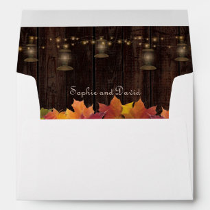 Enveloppe Vintage automne laisse vieilles lanternes Mariage