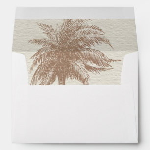 Enveloppe Vintage Brown Palm Tree Mariage tropical