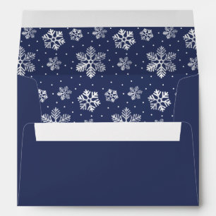 Enveloppe Vintage de la marine Motif de Snowflake