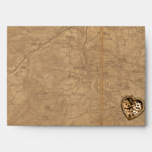 Enveloppe vintage de mariage de jeune mariée de