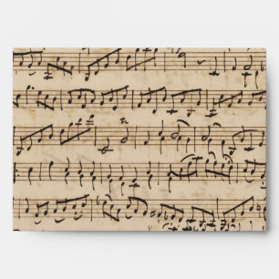 Enveloppe Vintage de musique feuille manuscrite
