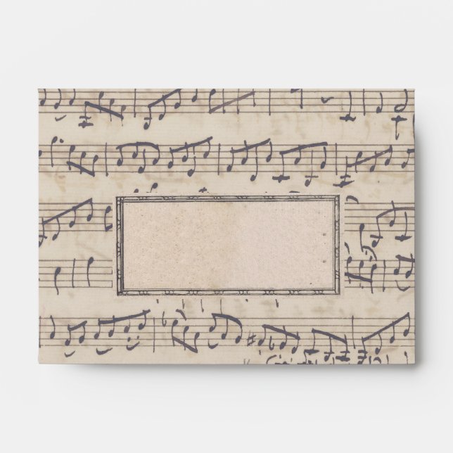 Enveloppe Vintage de trame musicale manuscrite (Devant)