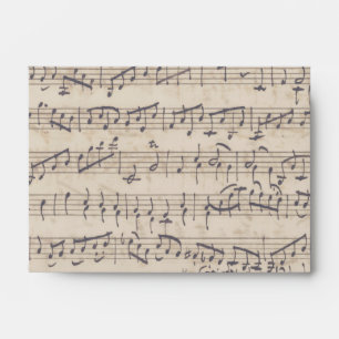 Enveloppe Vintage de trame musicale manuscrite