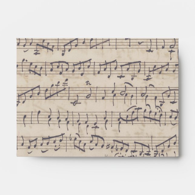 Enveloppe Vintage de trame musicale manuscrite (Devant)
