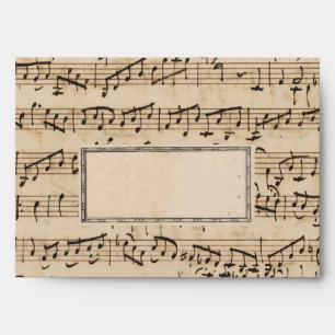Enveloppe Vintage de trame musicale manuscrite
