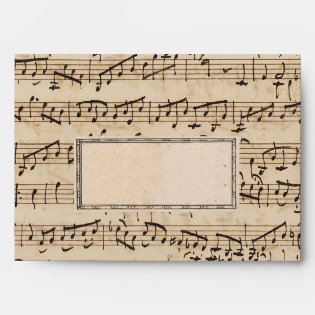 Enveloppe Vintage de trame musicale manuscrite (Devant)
