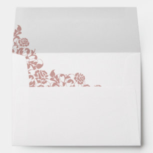 Enveloppe Vintage Dusty Rose rose dentelle Mariage Envelo