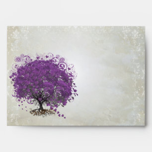 Enveloppe vintage en forme de feuilles cardiaques