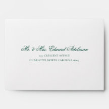 Enveloppe Vintage Floral Mariage Suite verte