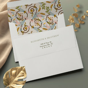 Enveloppe Vintage Floral Royal Mariage Motif victorien