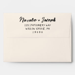 Enveloppe Vintage manuscrit tendance unique moderne Mariage