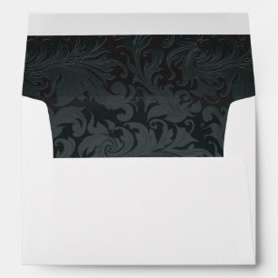 Enveloppe Vintage ornement rouge et noir