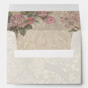 Enveloppe Vintage Romance Couple Antique Rose Mariage