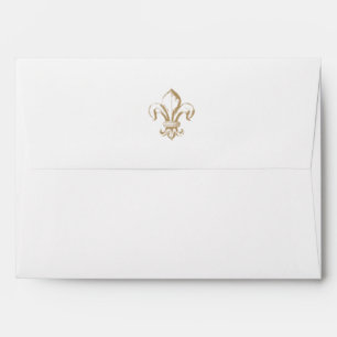 Enveloppe Vintage Royal Gold Fleur de Lis Mariage