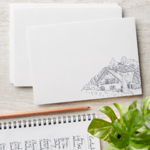 Enveloppe Vintage Rustic Vineyard Mariage d'illustration