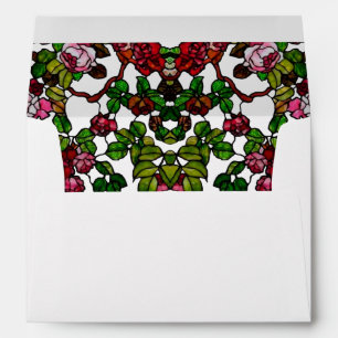 Enveloppe Vintage Tiffany Stainglass Roses roses roses et ro
